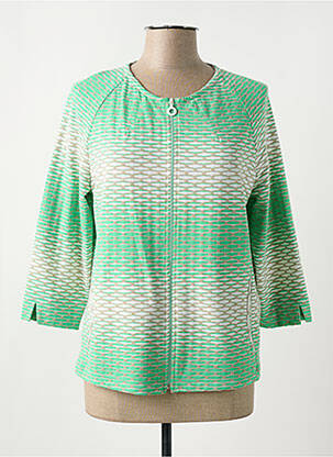 Veste casual col rond vert FRANK WALDER femme