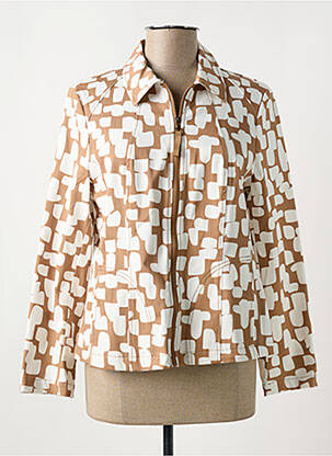 Veste casual col chemisier marron FRANK WALDER femme