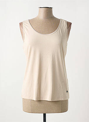 Débardeur stretch sans manche beige LECOMTE femme
