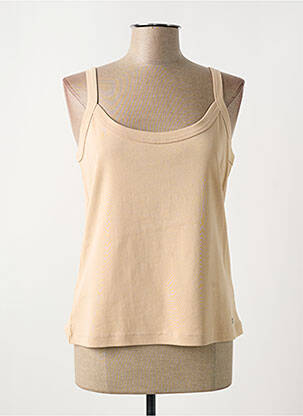 Débardeur coupe cintrée sans manche beige MARBLE femme