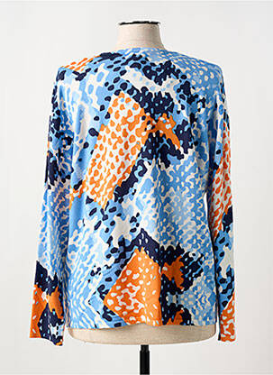Pull coupe droite manches longues bleu MARBLE femme