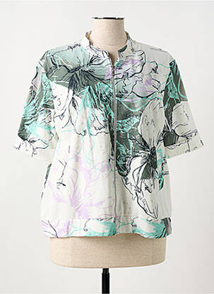 Veste casual col rond vert FRANK WALDER femme