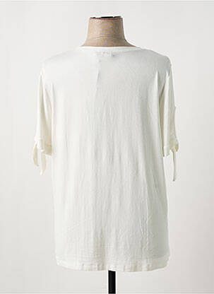 T-shirt sérigraphie avec strass manches courtes blanc TUZZI femme