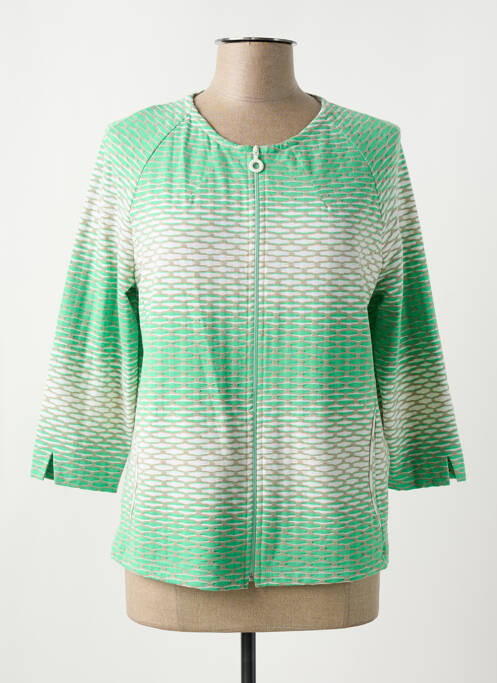 Veste casual col rond vert FRANK WALDER femme