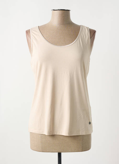 Débardeur stretch sans manche beige LE COMTE femme