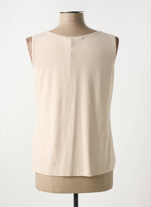 Débardeur stretch sans manche beige LE COMTE femme