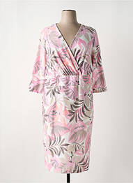 Robe mi-longue manches 3/4 manches 3/4 rose FRANK WALDER femme