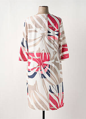 Robe mi-longue manches 3/4 manches 3/4 beige FRANK WALDER femme