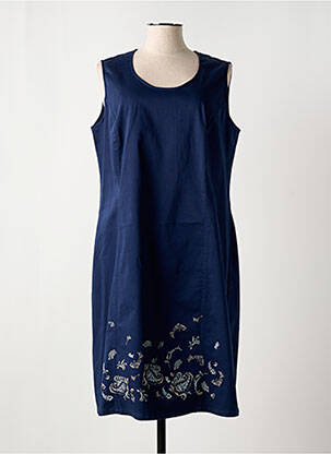 Robe mi-longue imprimé fantaisie sans manche bleu MERI & ESCA femme