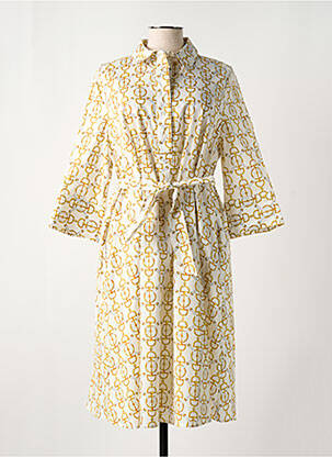 Robe mi-longue manches 3/4 manches 3/4 jaune CATNOIR femme