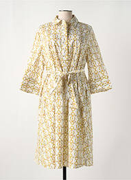 Robe mi-longue manches 3/4 manches 3/4 jaune CATNOIR femme