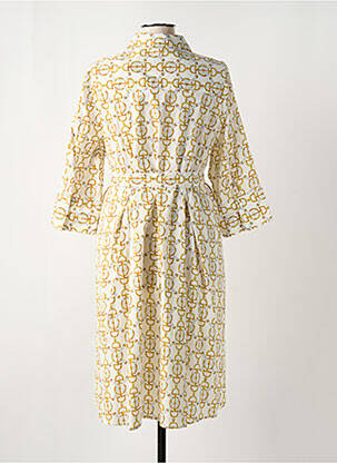 Robe mi-longue manches 3/4 manches 3/4 jaune CATNOIR femme