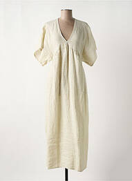 Robe longue manches courtes manches courtes beige O'MER femme