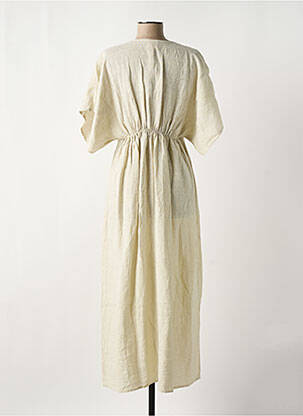 Robe longue manches courtes manches courtes beige O'MER femme