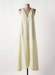 Robe longue coupe évasée sans manche beige O'MER femme