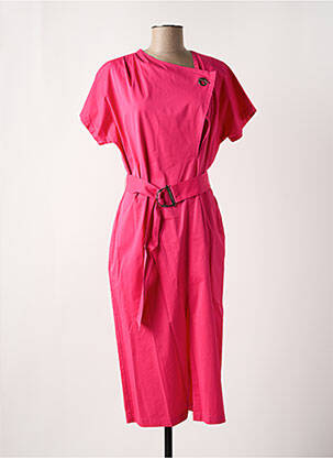 Robe mi-longue manches courtes manches courtes rose CAROLINE BISS femme