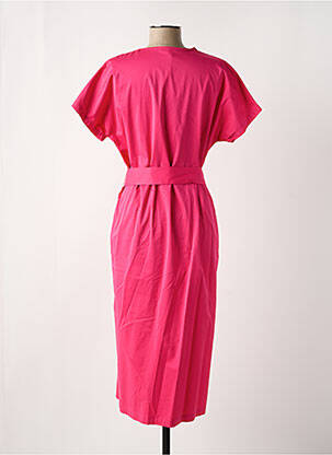 Robe mi-longue manches courtes manches courtes rose CAROLINE BISS femme