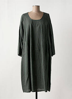 Robe mi-longue manches longues manches longues vert O'MER femme