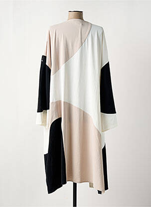 Gilet manches longues col v beige EVER SASSY femme