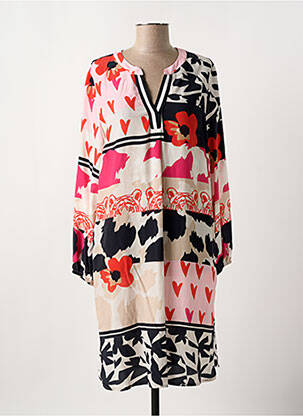 Robe mi-longue coupe fluide manches longues rouge TUZZI femme