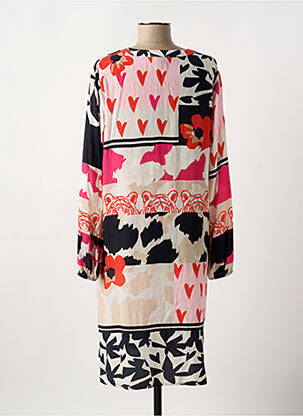 Robe mi-longue coupe fluide manches longues rouge TUZZI femme