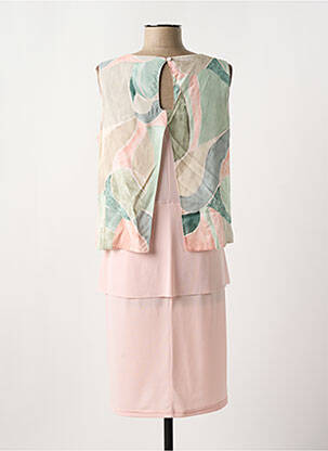 Robe mi-longue imprimé fleurs sans manche rose GREGORY PAT femme
