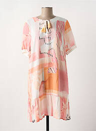 Robe courte coupe évasée manches courtes rose TUZZI femme
