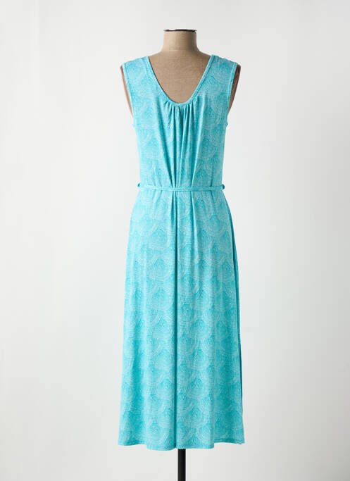 Robe mi-longue bleu MARBLE pour femme