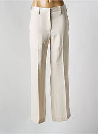 Pantalon droit tissage crêpe taille normale beige LAURENCE BRAS femme