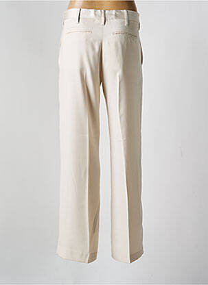 Pantalon droit taille à pinces taille normale beige LAURENCE BRAS femme