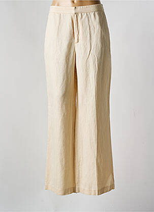Pantalon large tissage crêpe taille normale beige MKT STUDIO femme