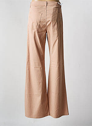 Pantalon flare fermeture zippée sous rabat boutonné taille haute rose DONDUP femme