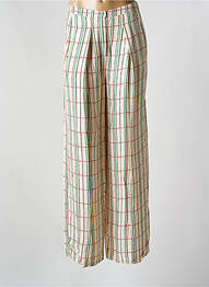 Pantalon large tissage popeline taille haute rose CHLOÉ STORA femme