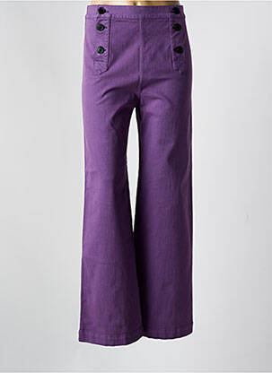 Jean coupe flare stretch taille haute violet MASSCOB femme