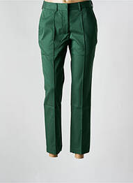 Pantalon chino fermeture zippée sous rabat avec crochet taille haute vert CHLOÉ STORA femme