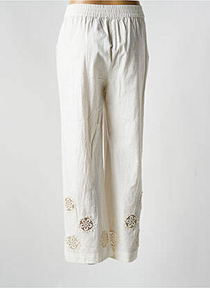 Pantalon droit taille élastique taille normale beige SKALLI femme