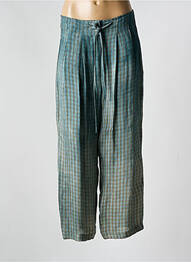 Pantalon large taille à pinces taille haute bleu CLARAMONTE femme