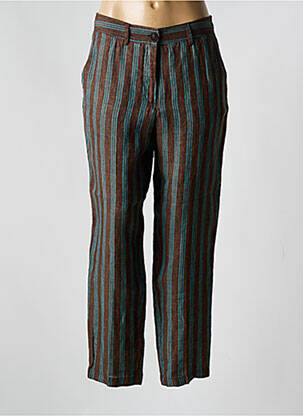Pantalon droit taille à pinces taille normale marron MOMONI femme