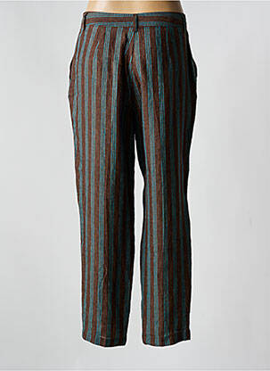Pantalon droit tissage crêpe taille normale marron MOMONI femme