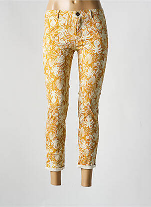 Pantalon 7/8 stretch taille normale jaune HOD femme