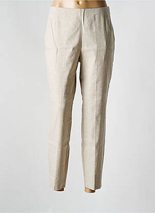 Pantalon 7/8 taille haute taille haute beige MALIPARMI femme