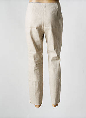 Pantalon 7/8 taille haute taille haute beige MALIPARMI femme