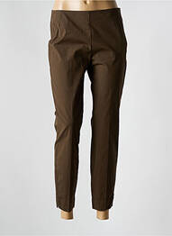 Pantalon 7/8 tissage popeline taille normale marron MALIPARMI femme