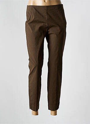 Pantalon 7/8 coupe cigarette taille normale marron MALIPARMI femme