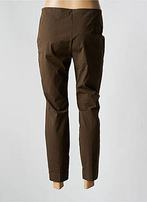 Pantalon 7/8 tissage popeline taille normale marron MALIPARMI femme