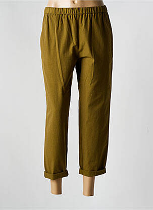 Pantalon 7/8 taille élastique taille normale vert POMANDERE femme