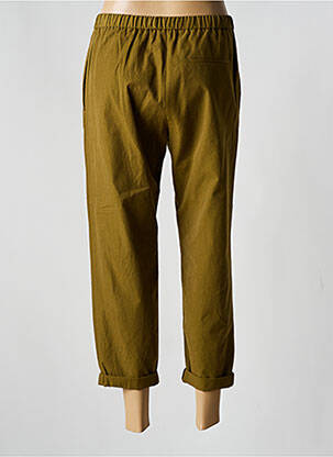 Pantalon 7/8 tissage popeline taille normale vert POMANDERE femme