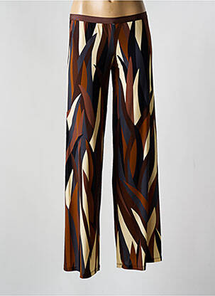 Pantalon large marron SIYU pour femme