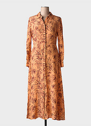 Robe longue manches longues manches longues orange ATTIC AND BARN femme