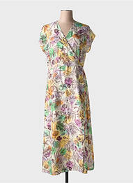 Robe longue imprimé fantaisie manches courtes violet ATTIC AND BARN femme